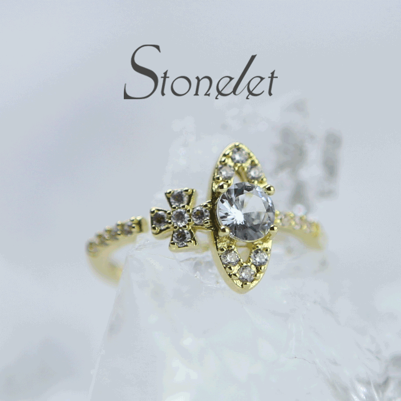 Stonelet Saturn Crystal Ring Adjustable Sparkling Elegant Luxe Unique 2025 Party Date Daily Gift Accessory