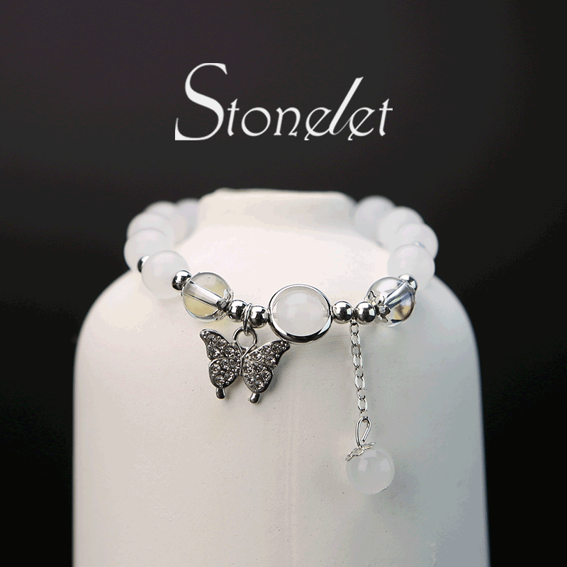 Stonelet Chinese Style Butterfly Beaded Bracelet Women’s Elegant Unique Design High-End Couple and Best Friend Matching Gift Versatile Bracelet-6036