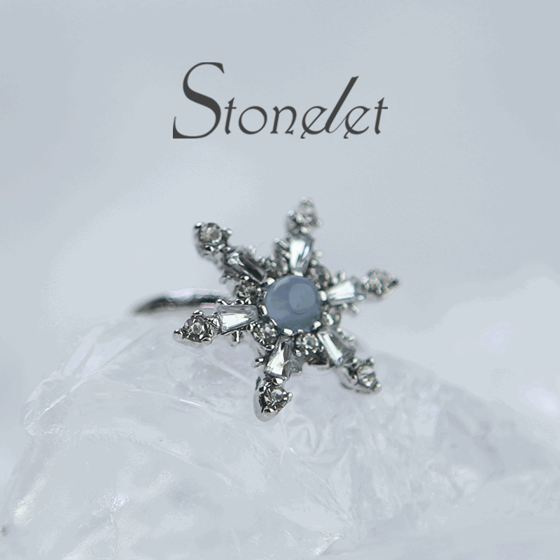 Stonelet Blue Zircon Snowflake Ring Adjustable Chic Elegant Unique Versatile Dinner Date Street Style Gift Accessory