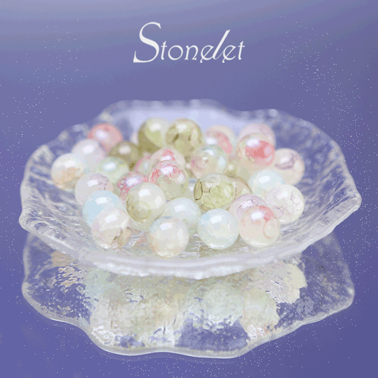 Stonelet DIY Bead Box(1oz) – Mixed Aesthetic Healing Energy Stones for Bracelet Making | Ins-Style, Relaxing, Creative Jewelry DIY Kit-9019