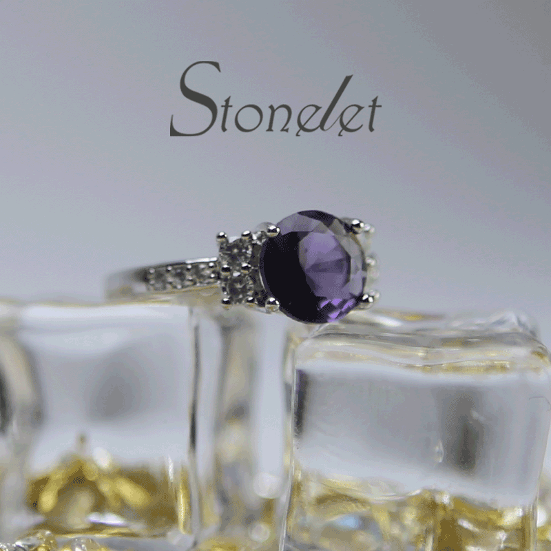 Stonelet Lab Amethyst Ruby Ring 1.5ct Luxurious Elegant Bold Vintage Violet Statement Party Date Gift Accessory