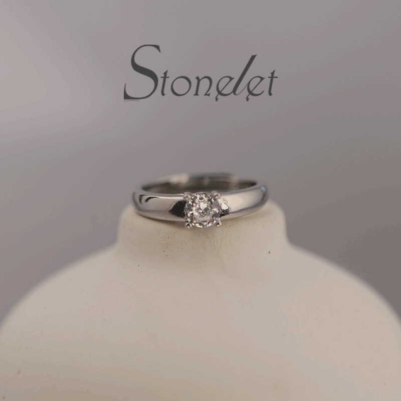 Stonelet S925 Silver Intertwined Love Couple Rings Elegant Minimalist Unique Adjustable Romantic Valentine’s Gift Accessory(Immortal)