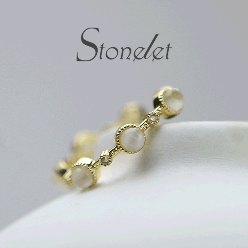 Stonelet Cat Eye Baroque Ring Adjustable Vintage French Unique Elegant Charming Daily Date Gift Accessory