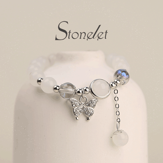 Stonelet Chinese Style Butterfly Beaded Bracelet Women’s Elegant Unique Design High-End Couple and Best Friend Matching Gift Versatile Bracelet-6036