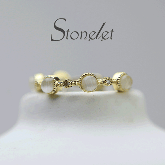 Stonelet Cat Eye Baroque Ring Adjustable Vintage French Unique Elegant Charming Daily Date Gift Accessory