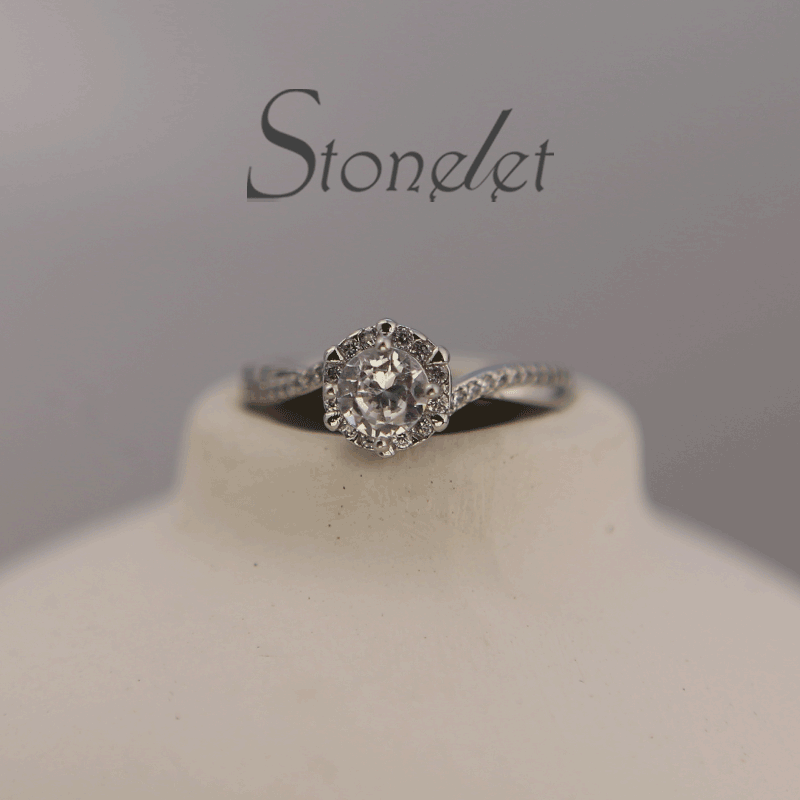 Stonelet Moissanite Couple Rings Adjustable Faux Diamond Wedding Engagement Ceremony Photo Prop Gift Accessory