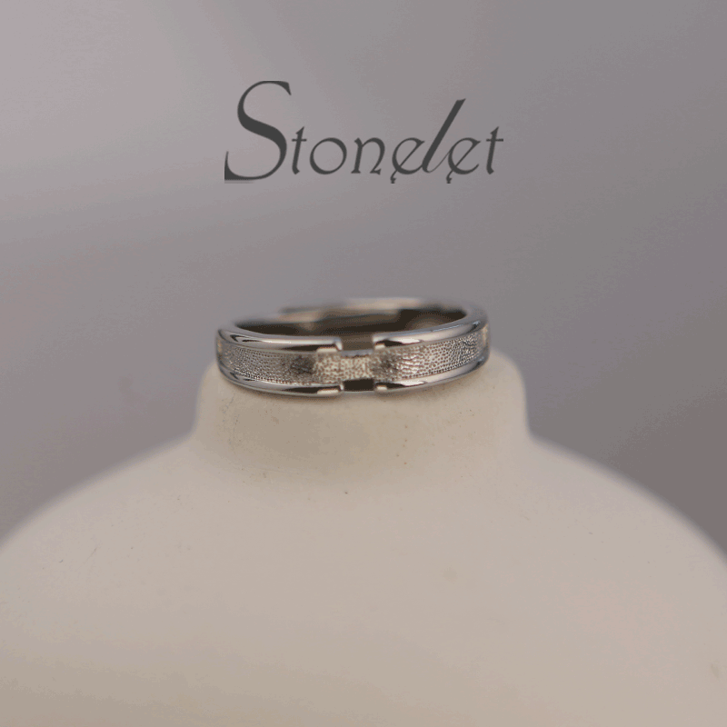 Stonelet S925 Silver Reed and White Dew Couple Rings Elegant Luxe Unique Minimalist Sparkling Adjustable Daily Party Gift Accessory(Eternity)