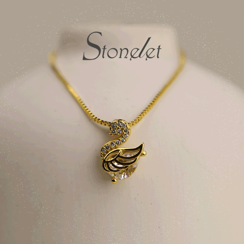 Stonelet Leda and Swan Necklace Zircon Elegant Unique Versatile Dainty Sparkling Collarbone Daily Party Gift Accessory