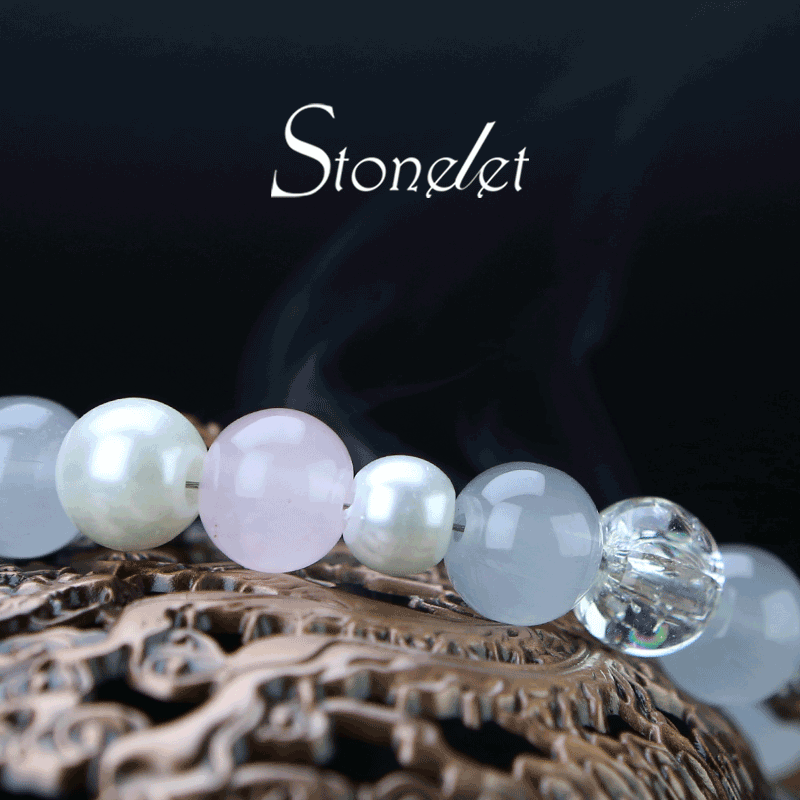 Stonelet Summer Blue Rainbow Misty Sea Cat’s Eye Beaded Bracelet Unique Design 2025 New Star Motif Fresh Feminine Style Everyday Wear-6031