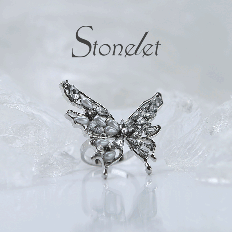 Stonelet Butterfly Statement Ring Adjustable Elegant Luxe Bold Unique Chic Daily Party Date Gift Accessory